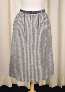 1950s Style Vintage Weaved Gray Skirt