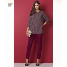 6420 Misses' Knit Skirt, Pants and Top