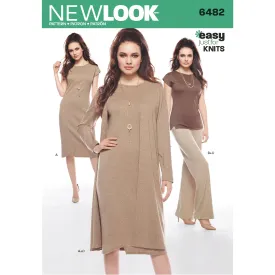 6482 New Look Pattern 6482 Misses' Knit Dress, Tunic, Pants and Duster