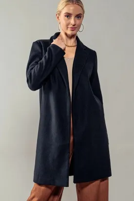 Basic Knit Coat Jacket BLACK