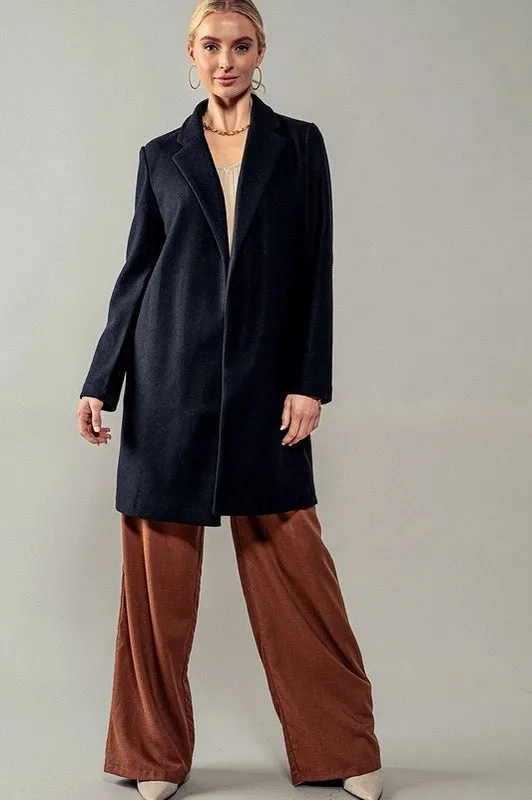Basic Knit Coat Jacket BLACK