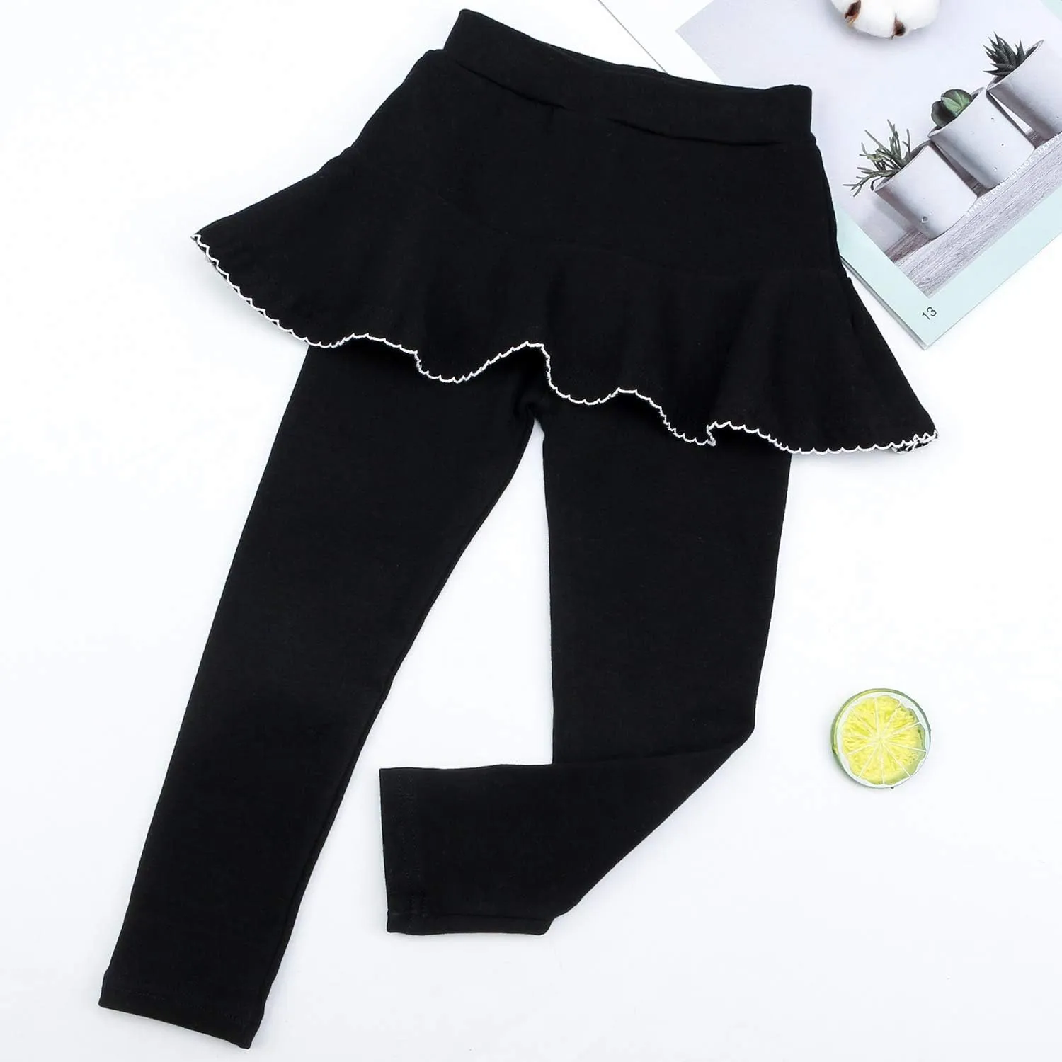 BOOPH Little Girls Leggings Pants with Tutu Skirts Kids Culottes Footless Tights