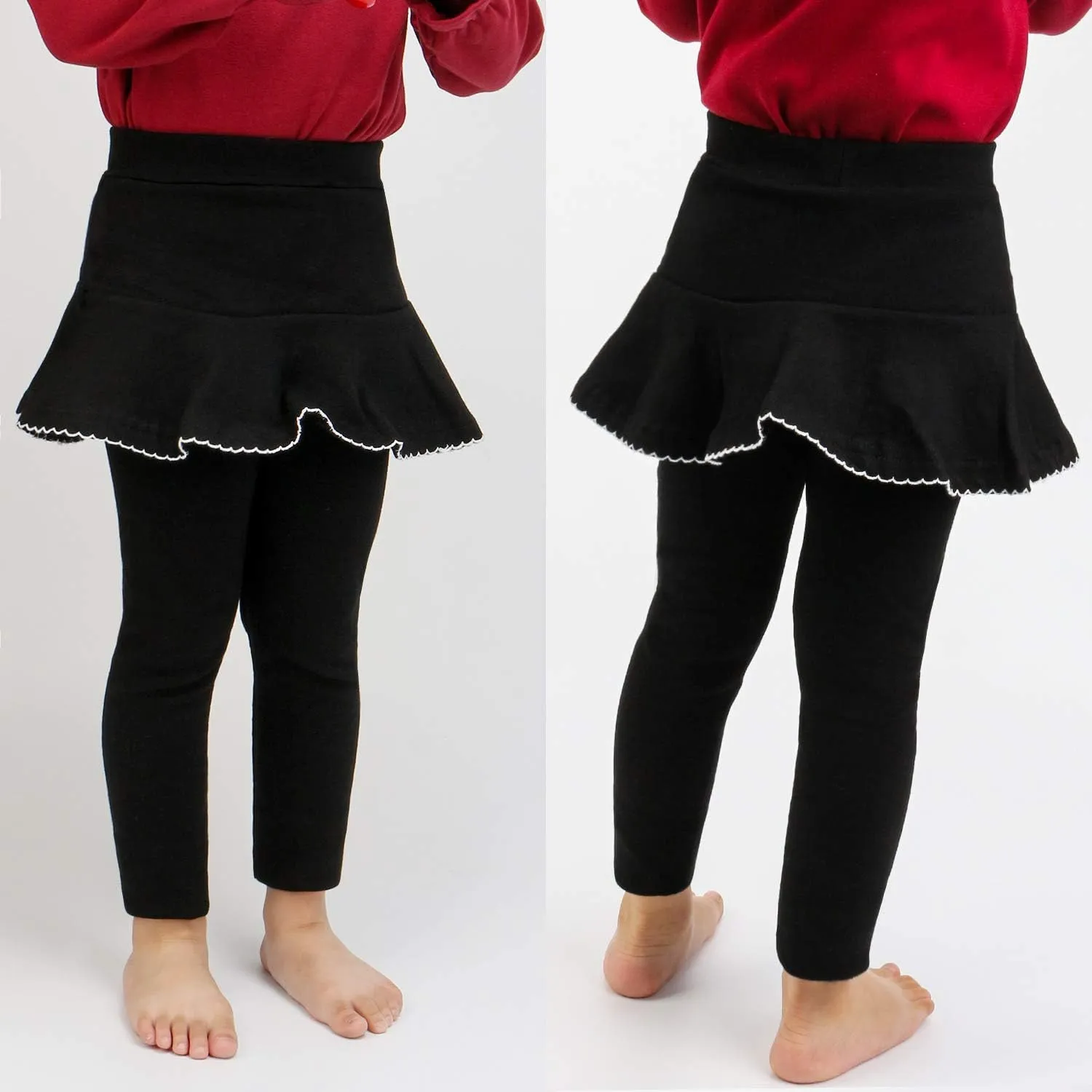 BOOPH Little Girls Leggings Pants with Tutu Skirts Kids Culottes Footless Tights