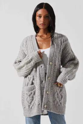 Charli Cable Knit Oversized Cardigan