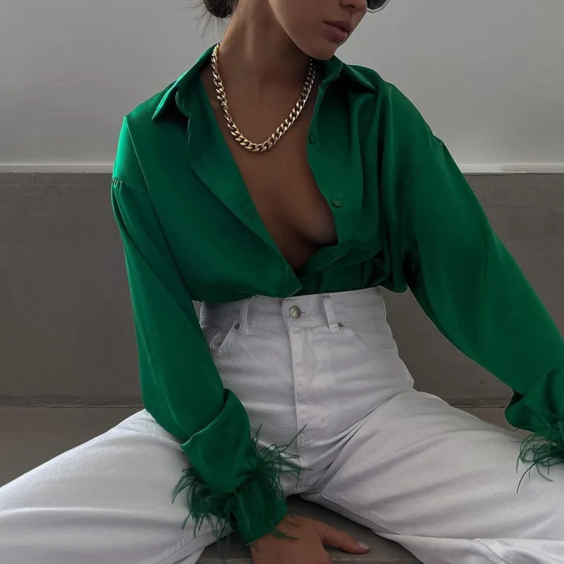 Cuffs Elegant Women Shirts