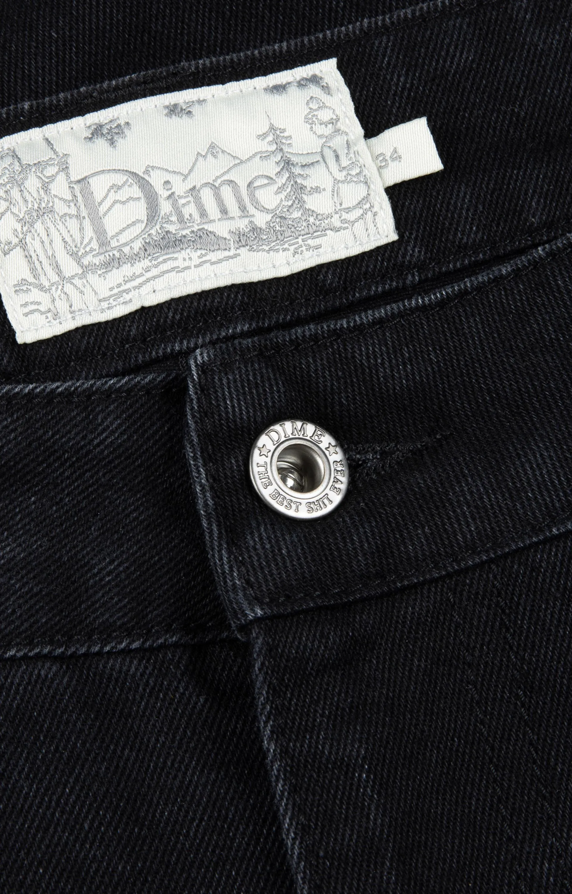 Dime Classic Relaxed Denim Pants, Black