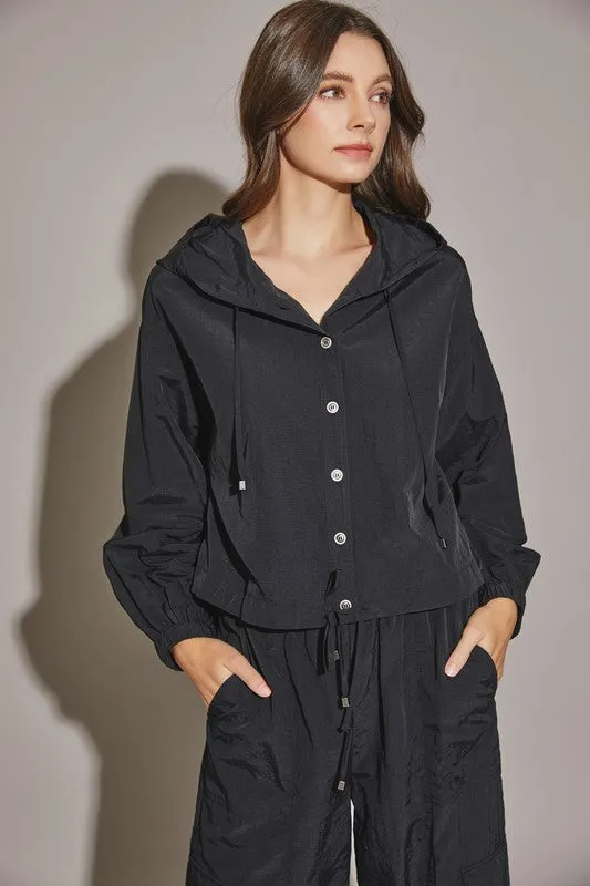 Drawstring Hooded Jacket