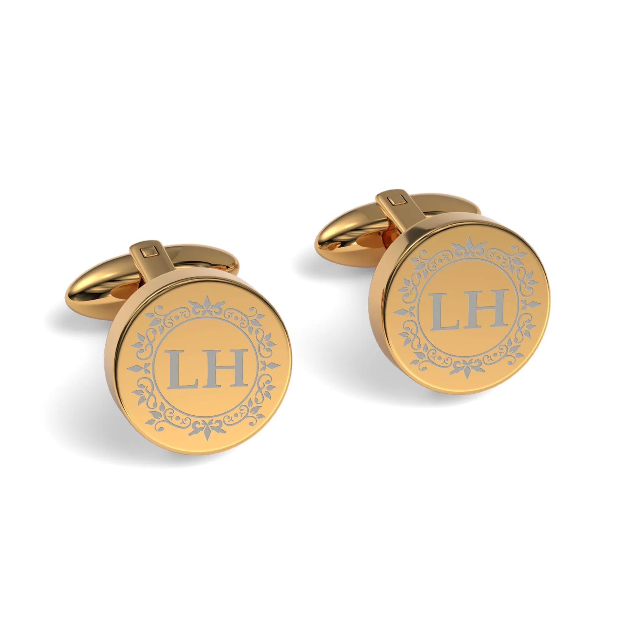 Elegant Engraved Initials Cufflinks