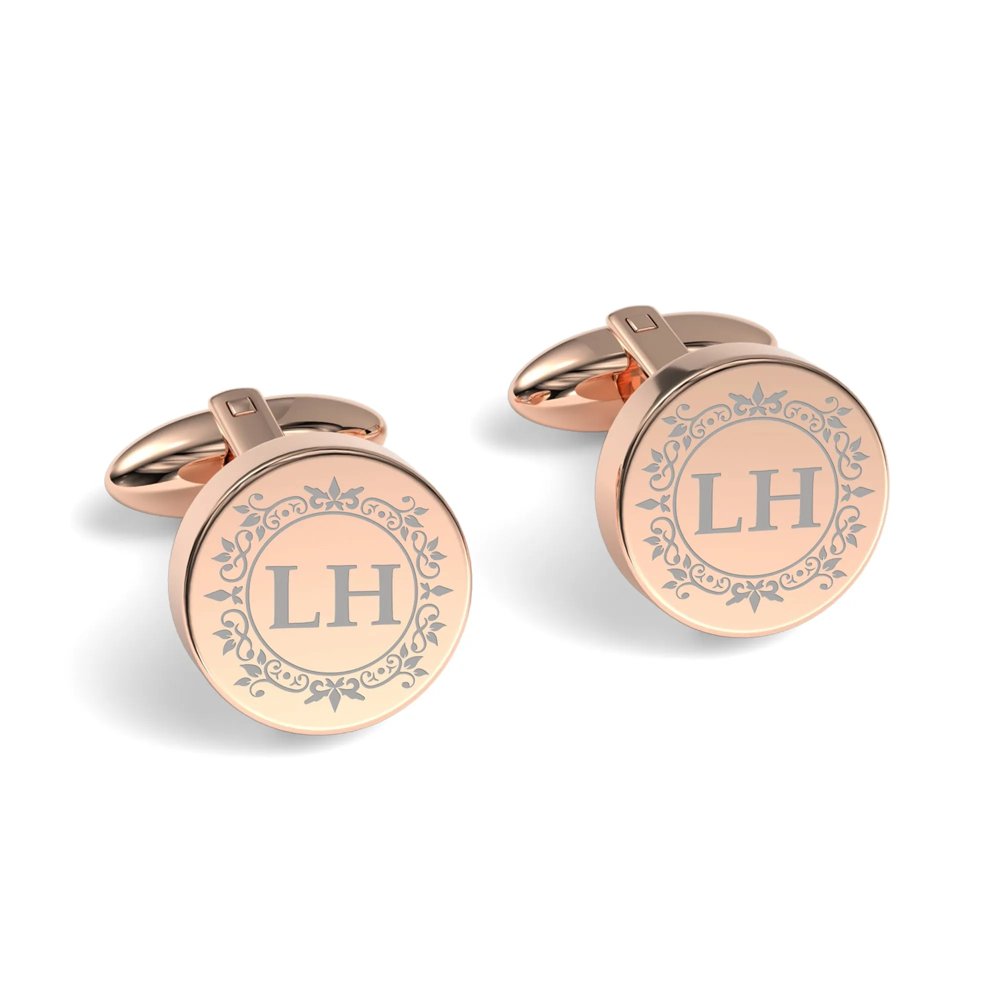 Elegant Engraved Initials Cufflinks
