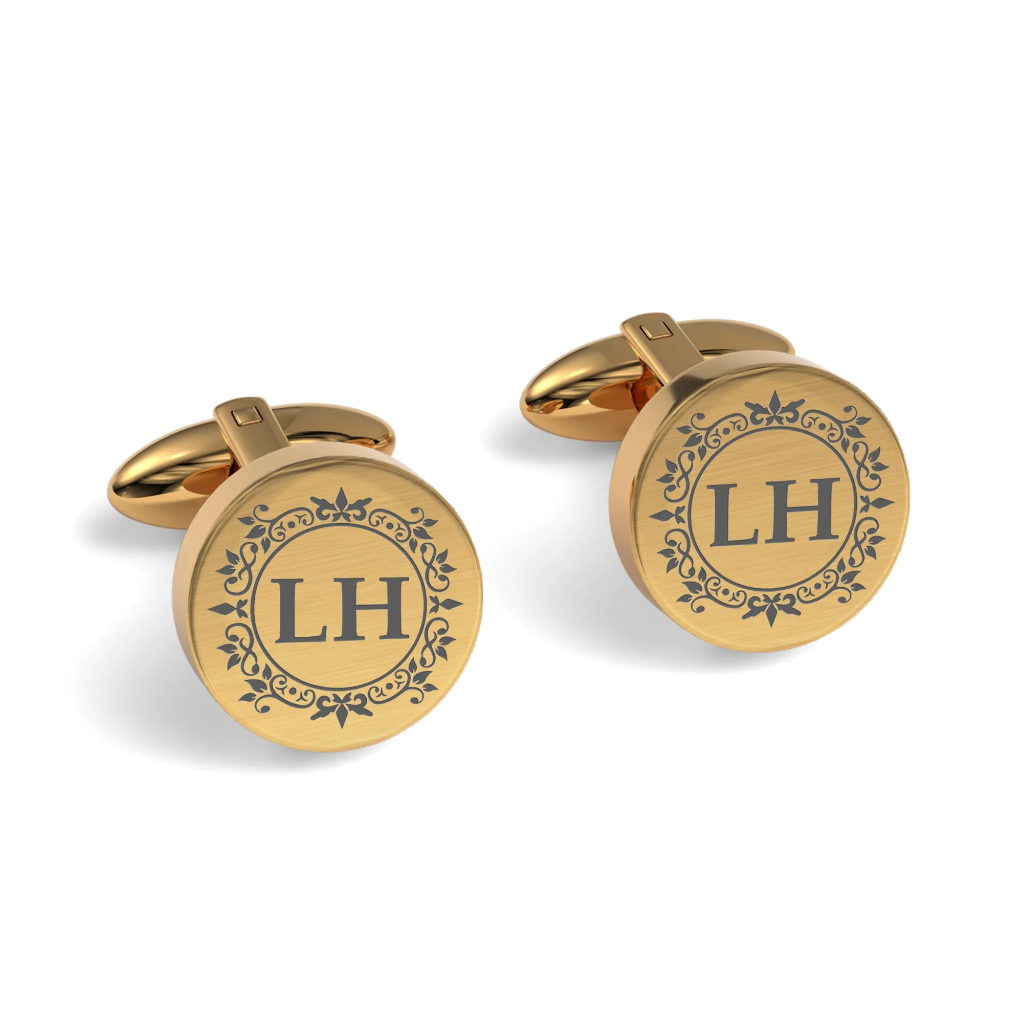 Elegant Engraved Initials Cufflinks