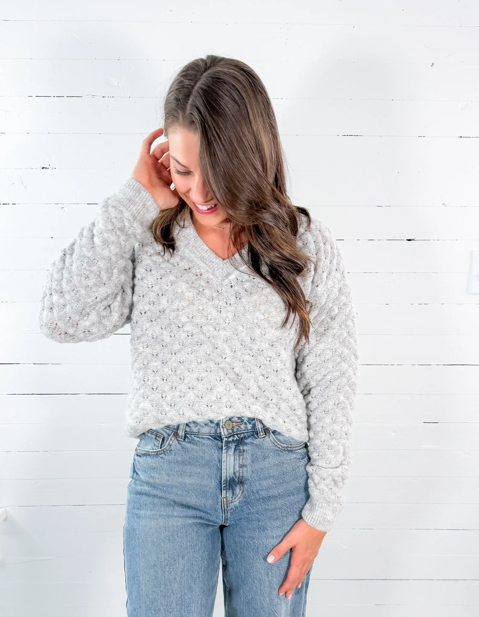 Finley Grey Textured Sweater
