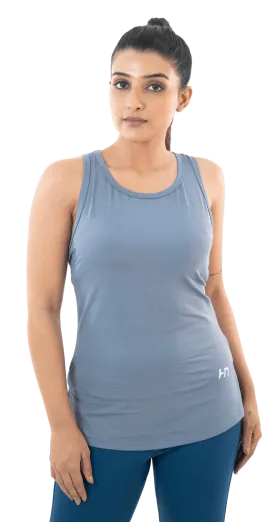Grey Solid Tank Top