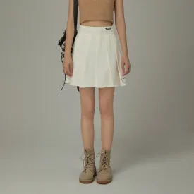 Heart Detail Pleated Mini Skirt