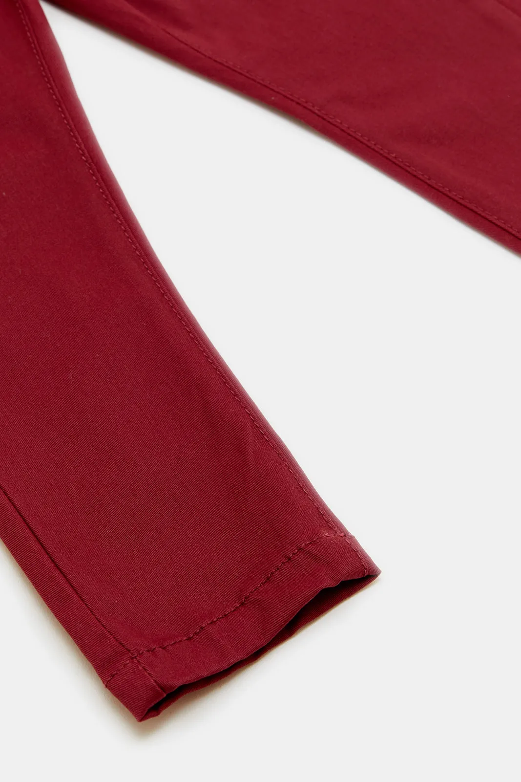 Infant Girls Burgundy Slim Fit Jeggings