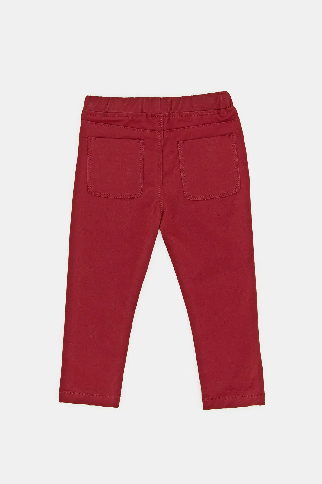 Infant Girls Burgundy Slim Fit Jeggings