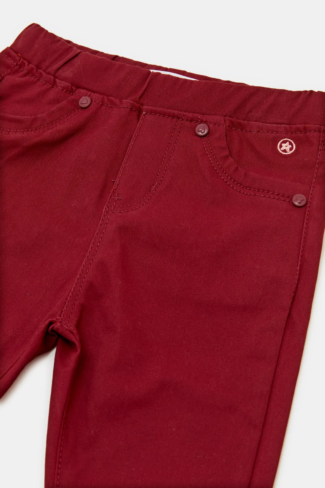 Infant Girls Burgundy Slim Fit Jeggings