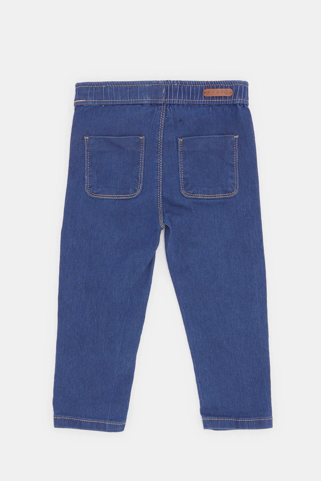 Infant Girls Navy Plain Jeggings