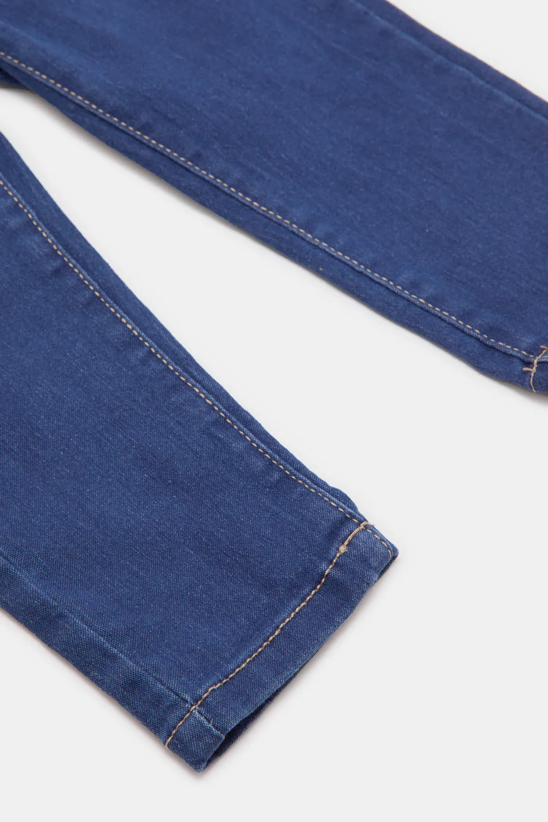 Infant Girls Navy Plain Jeggings