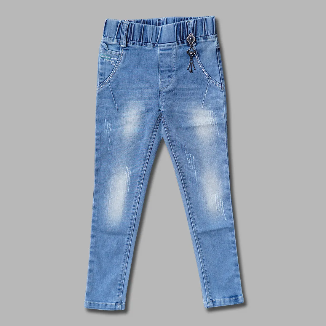 Jeggings for Girls with Rugged Pattern