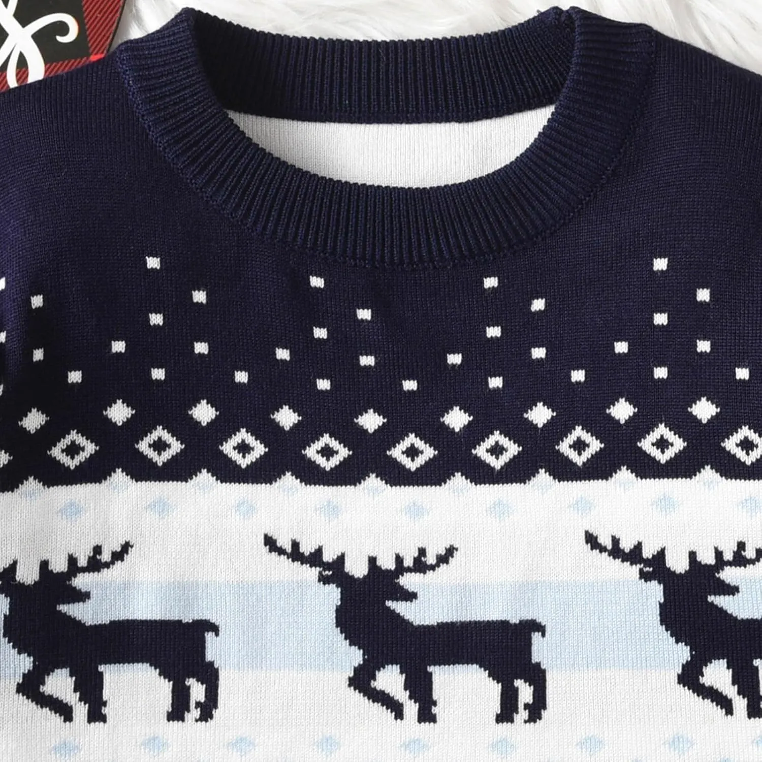 Kids Girl Boy Holiday Christmas Tops Long Sleeve Blouses for Kid Crew Neck Sweater Cute Crochet Warm Knit Shirts