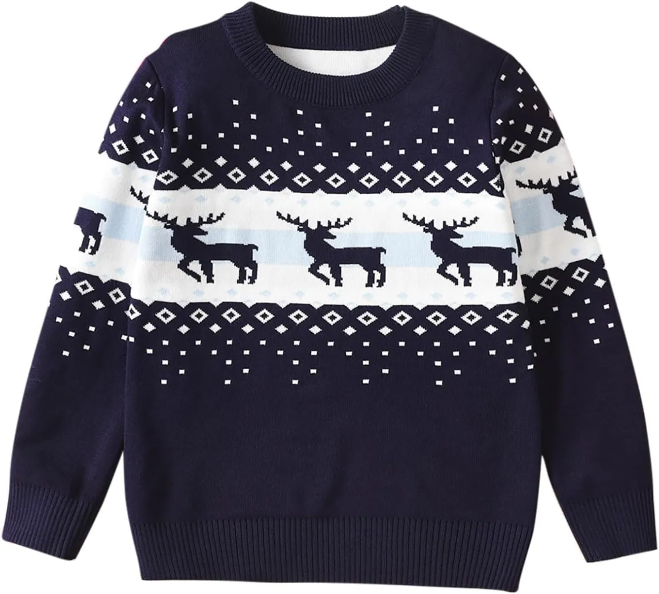 Kids Girl Boy Holiday Christmas Tops Long Sleeve Blouses for Kid Crew Neck Sweater Cute Crochet Warm Knit Shirts