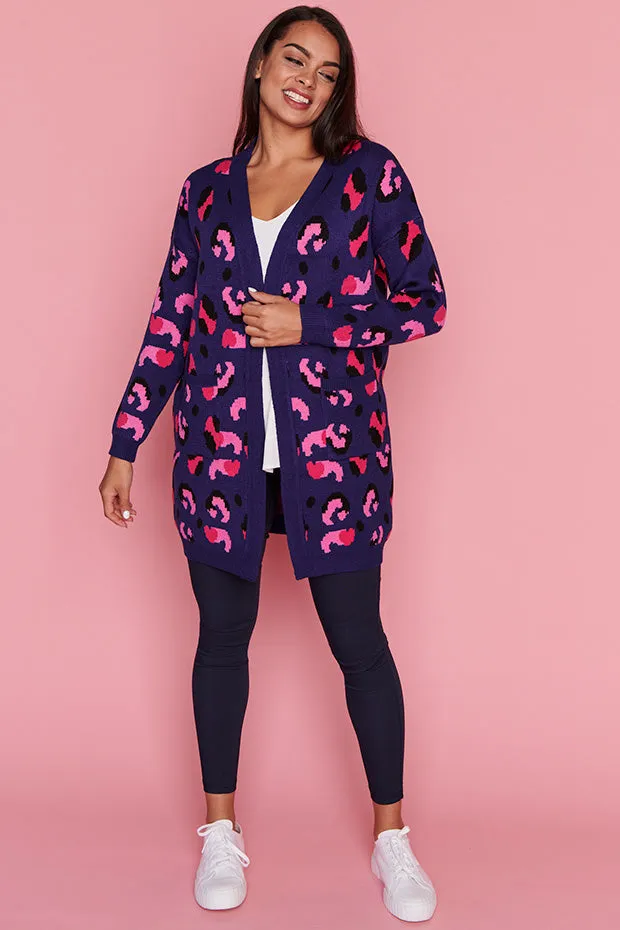 Lottie Navy Animal Cardigan