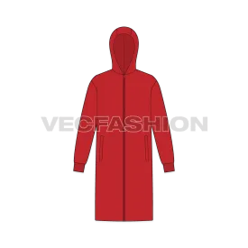 Mens Knee Length Windbreaker