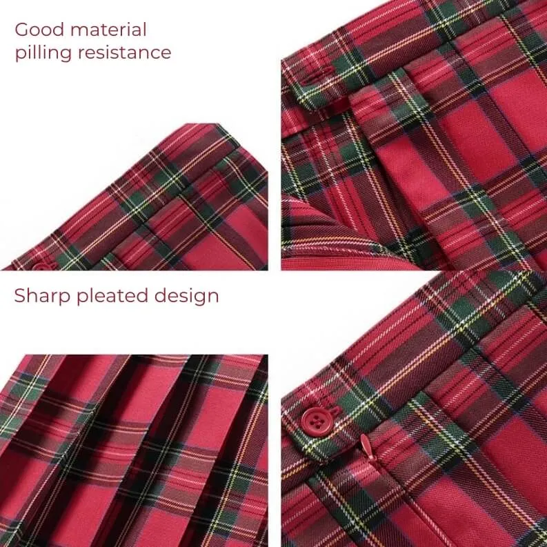 [Pink] Jk vintage plaid seifuku uniform skirt
