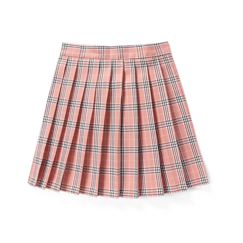 [Pink] Jk vintage plaid seifuku uniform skirt