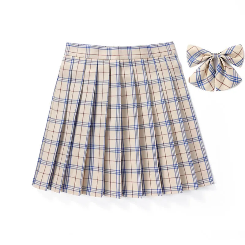 [Pink] Jk vintage plaid seifuku uniform skirt