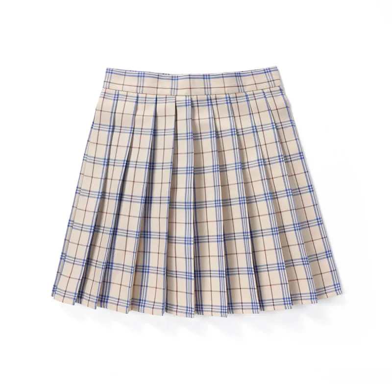 [Pink] Jk vintage plaid seifuku uniform skirt