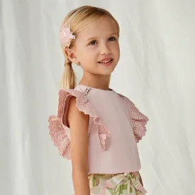 Pink Tank Top with Ruffles