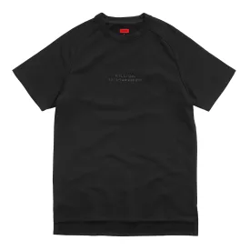 Piped Raglan Boxy Tee - Black