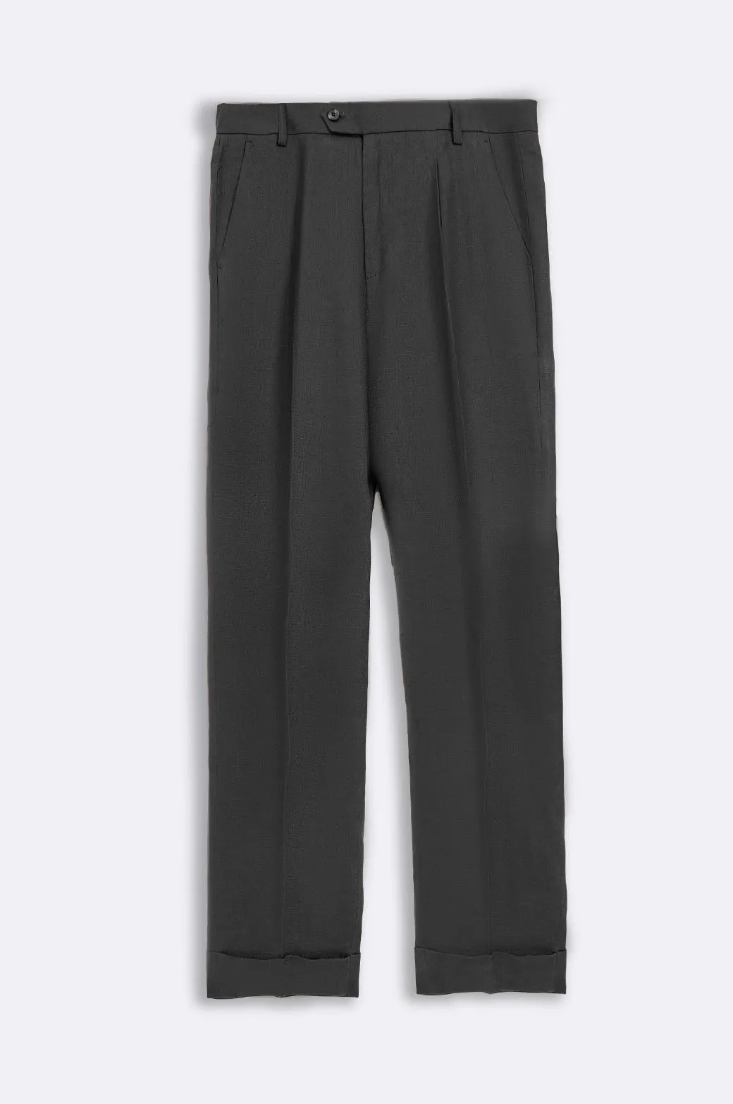 PREMIUM LINEN TURN UP PANTS