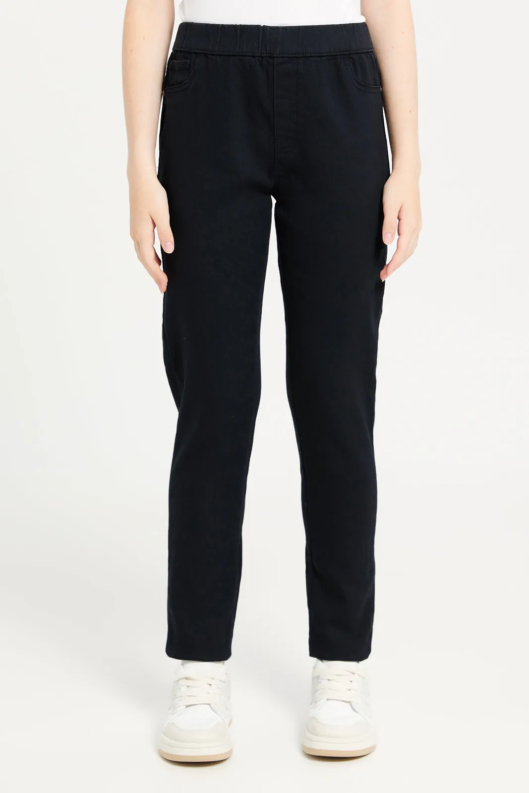 Senior Girls Black Basic Jeggings