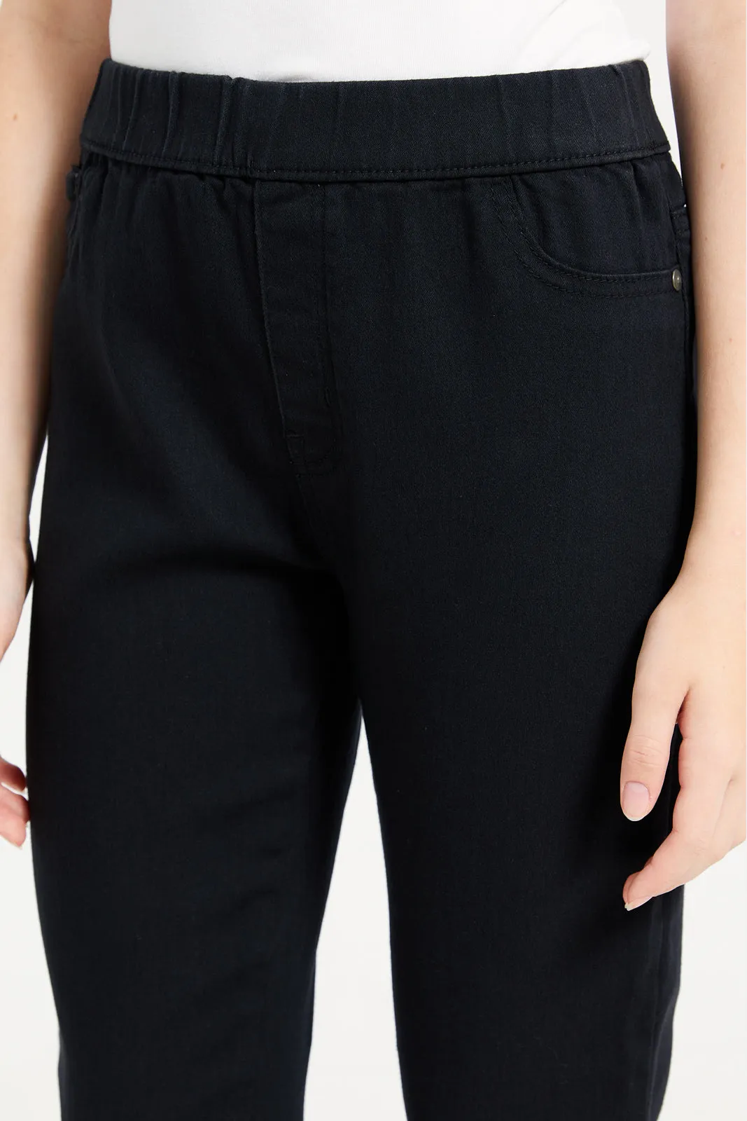 Senior Girls Black Basic Jeggings