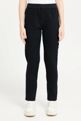 Senior Girls Black Basic Jeggings
