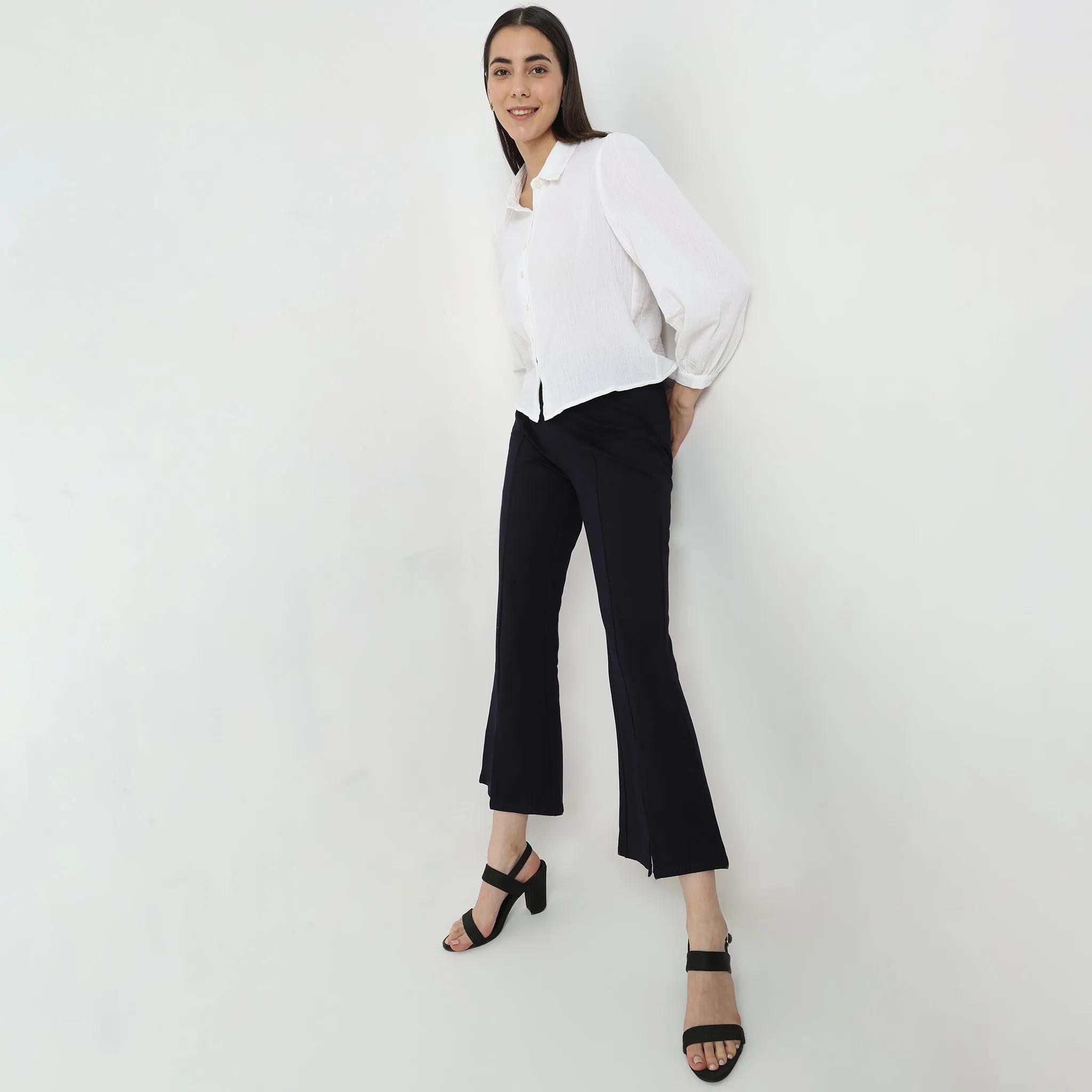Skinny Fit Solid High Rise jeggings