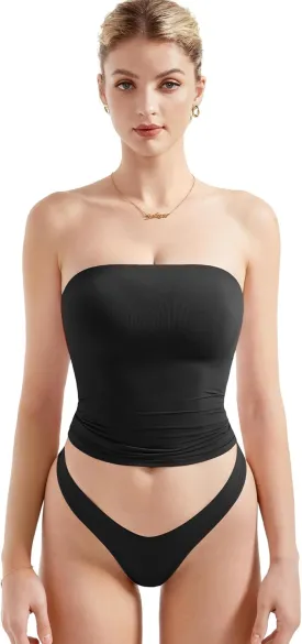 SUUKSESS Women Sexy Tube Top Summer Y2K Going Out Double Lined Basic Tank Top