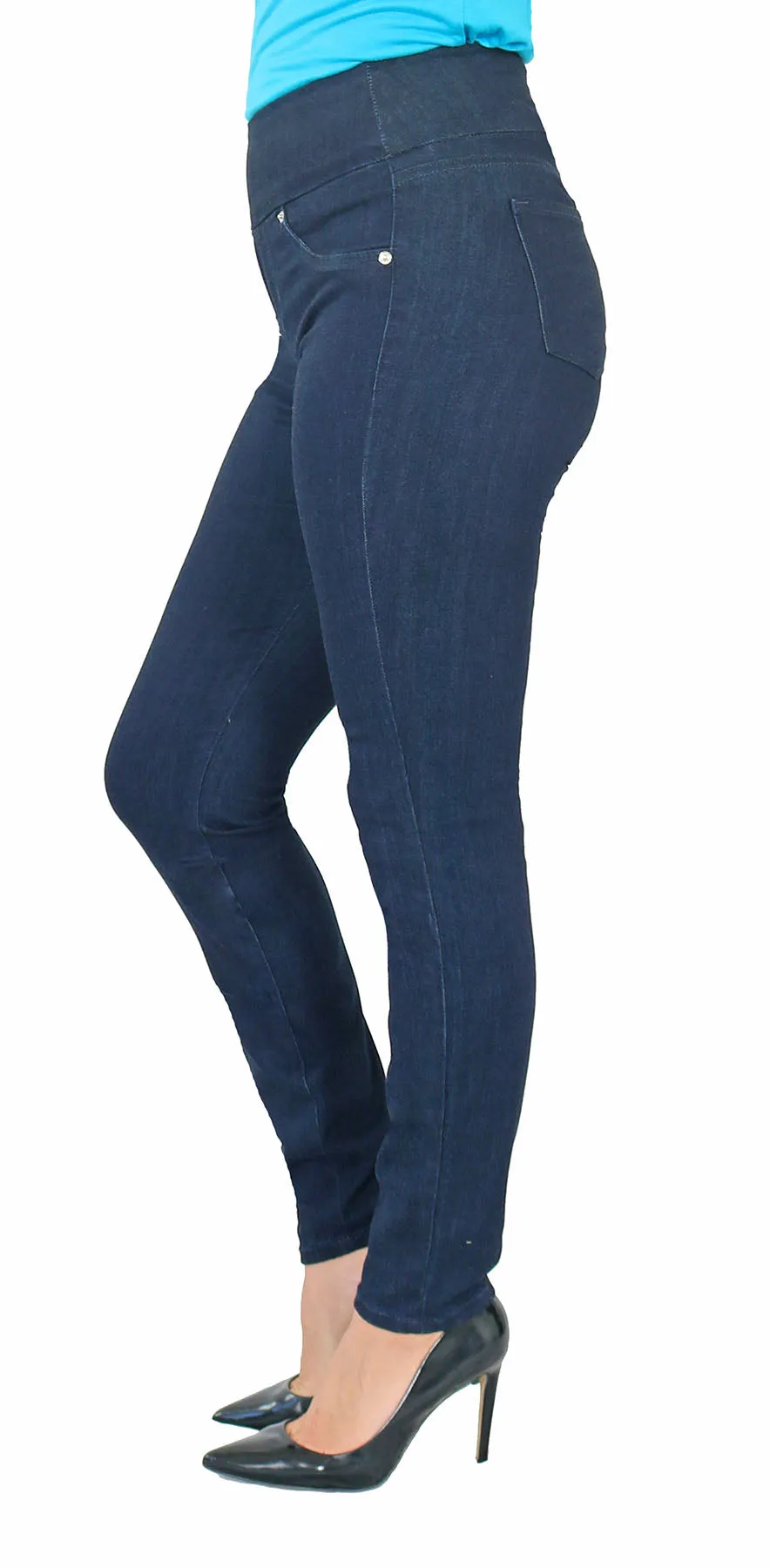 TrueSlim™ Indigo Rayon Pull On Jeggings