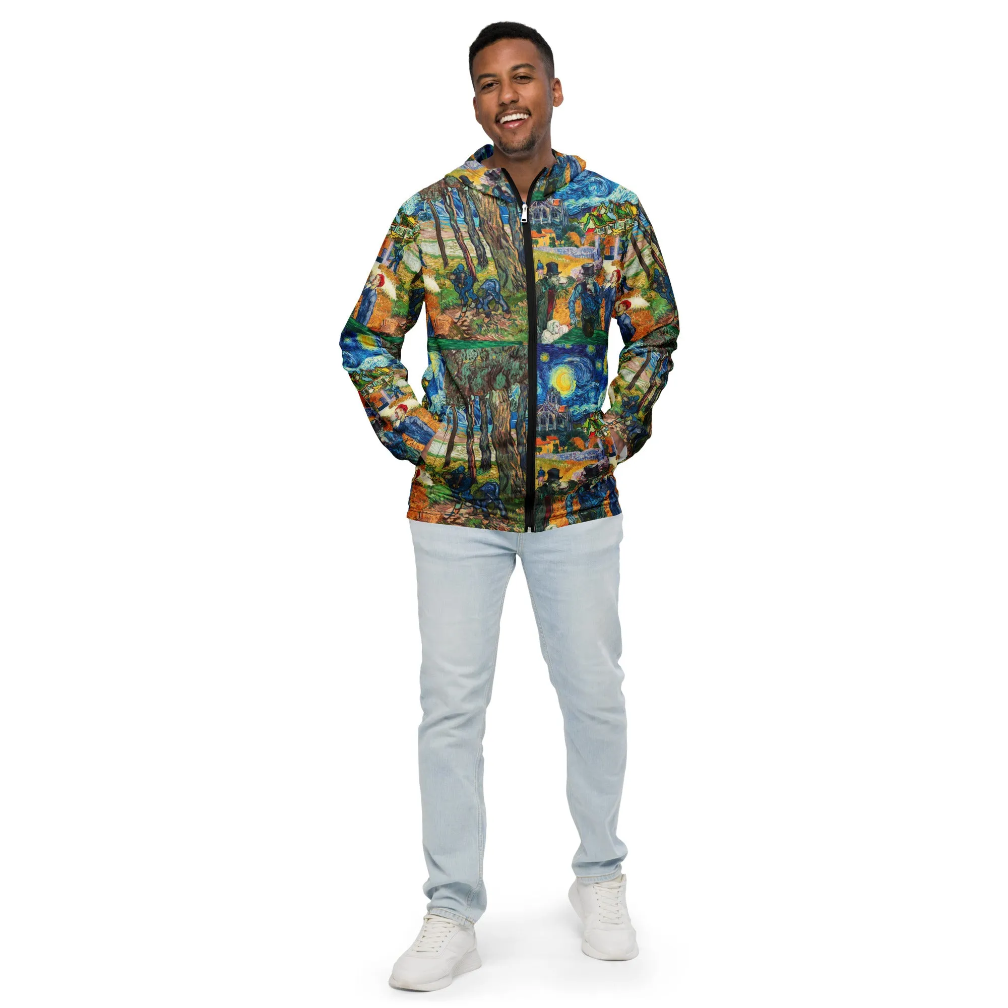 Van Gogh Collage Print Men’s windbreaker