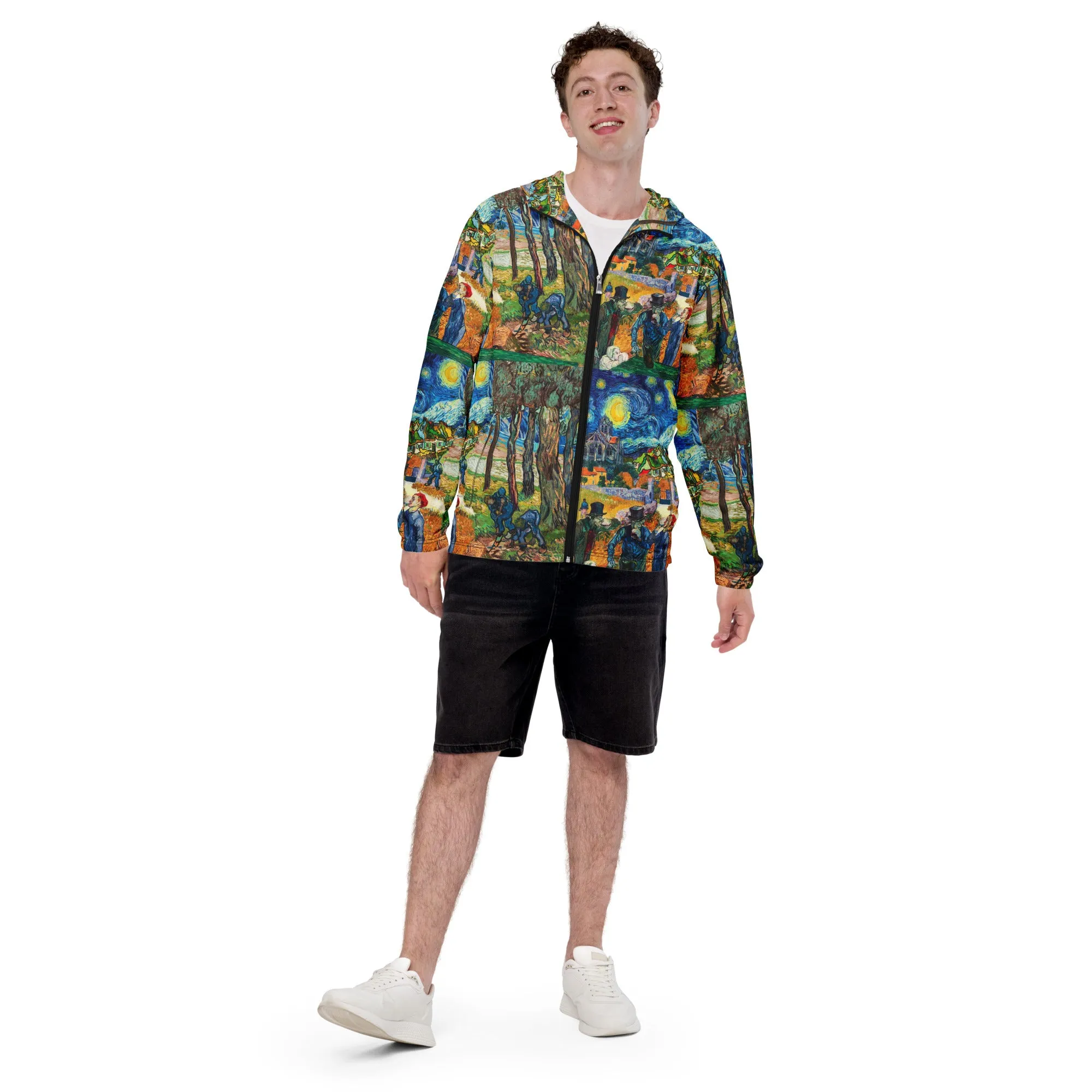 Van Gogh Collage Print Men’s windbreaker