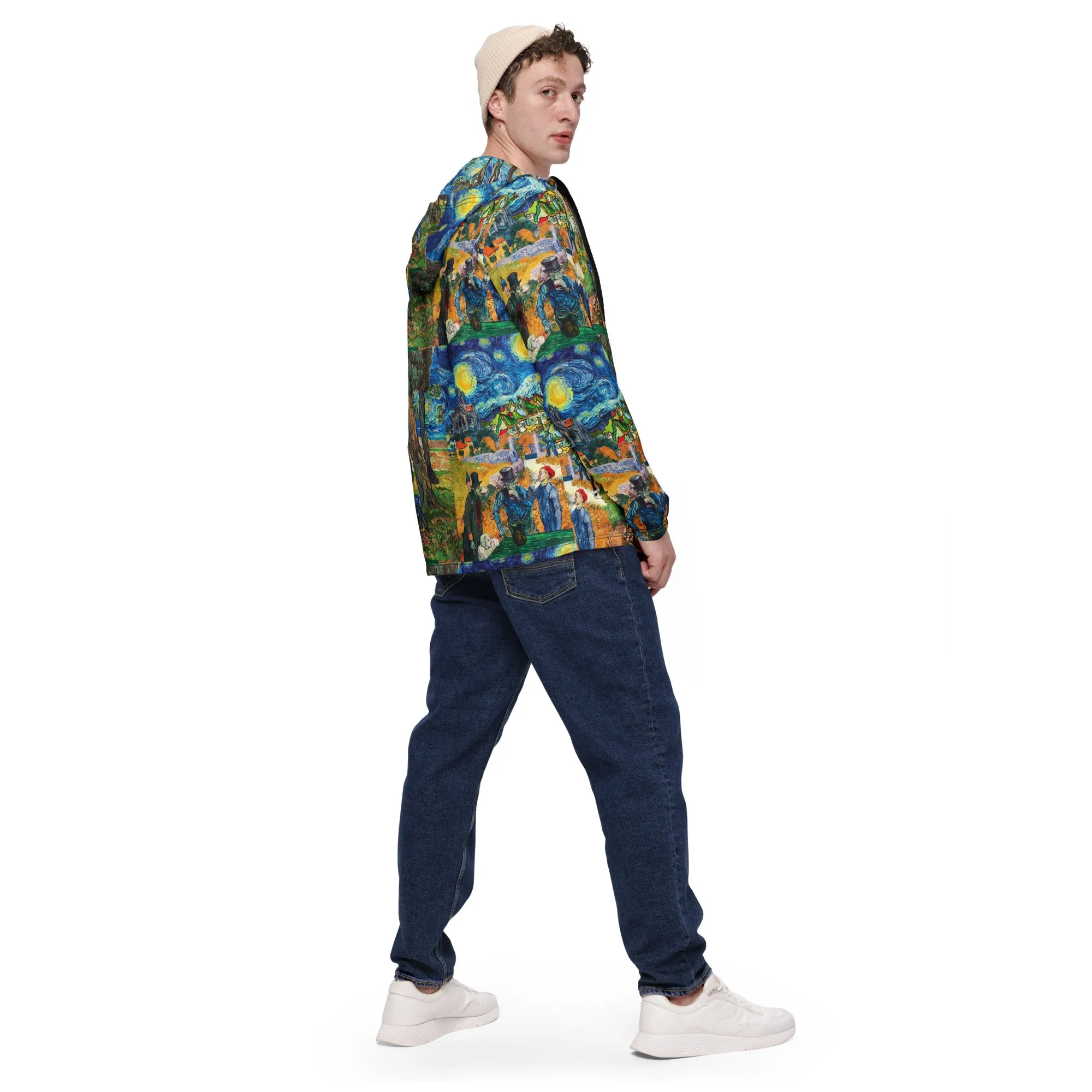 Van Gogh Collage Print Men’s windbreaker
