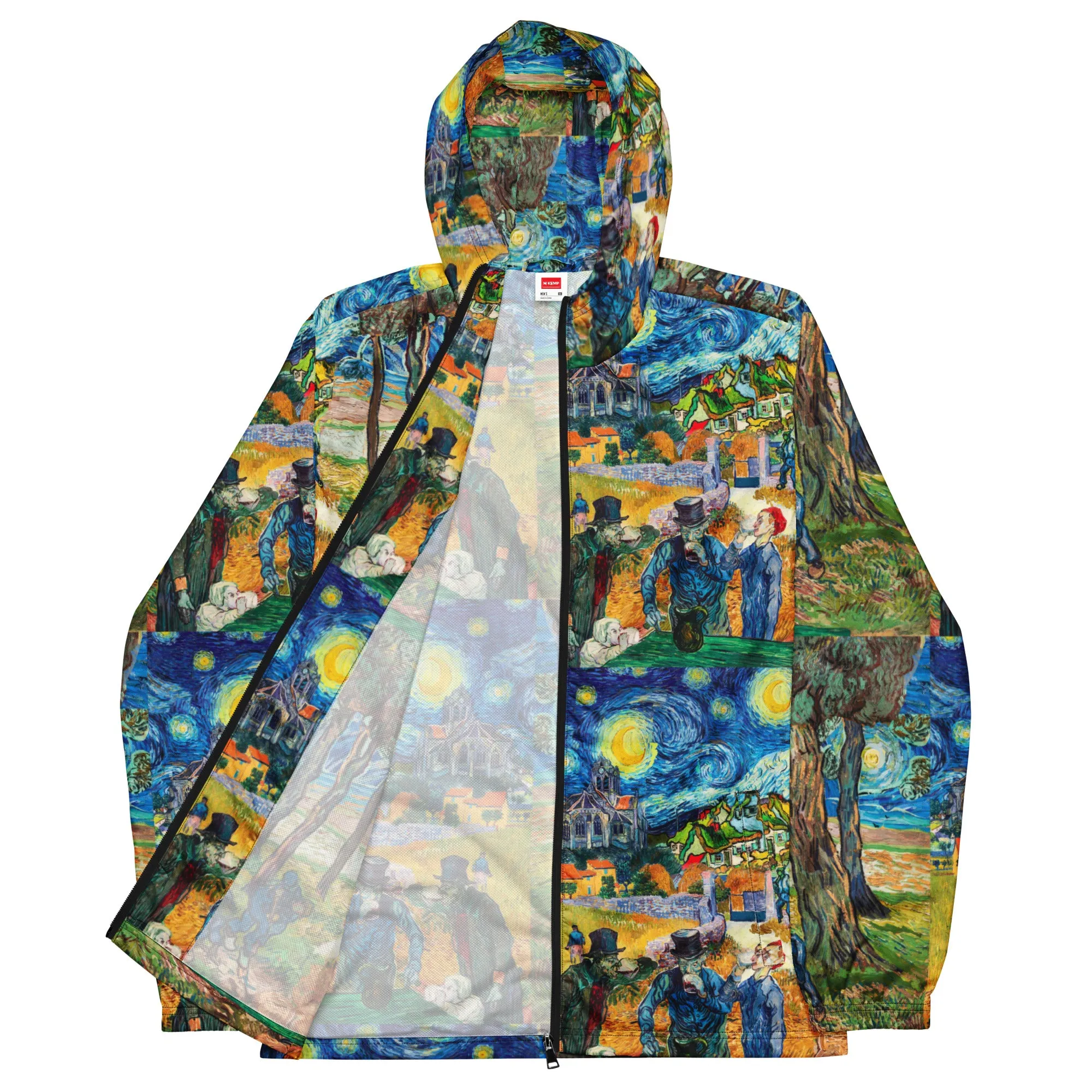 Van Gogh Collage Print Men’s windbreaker