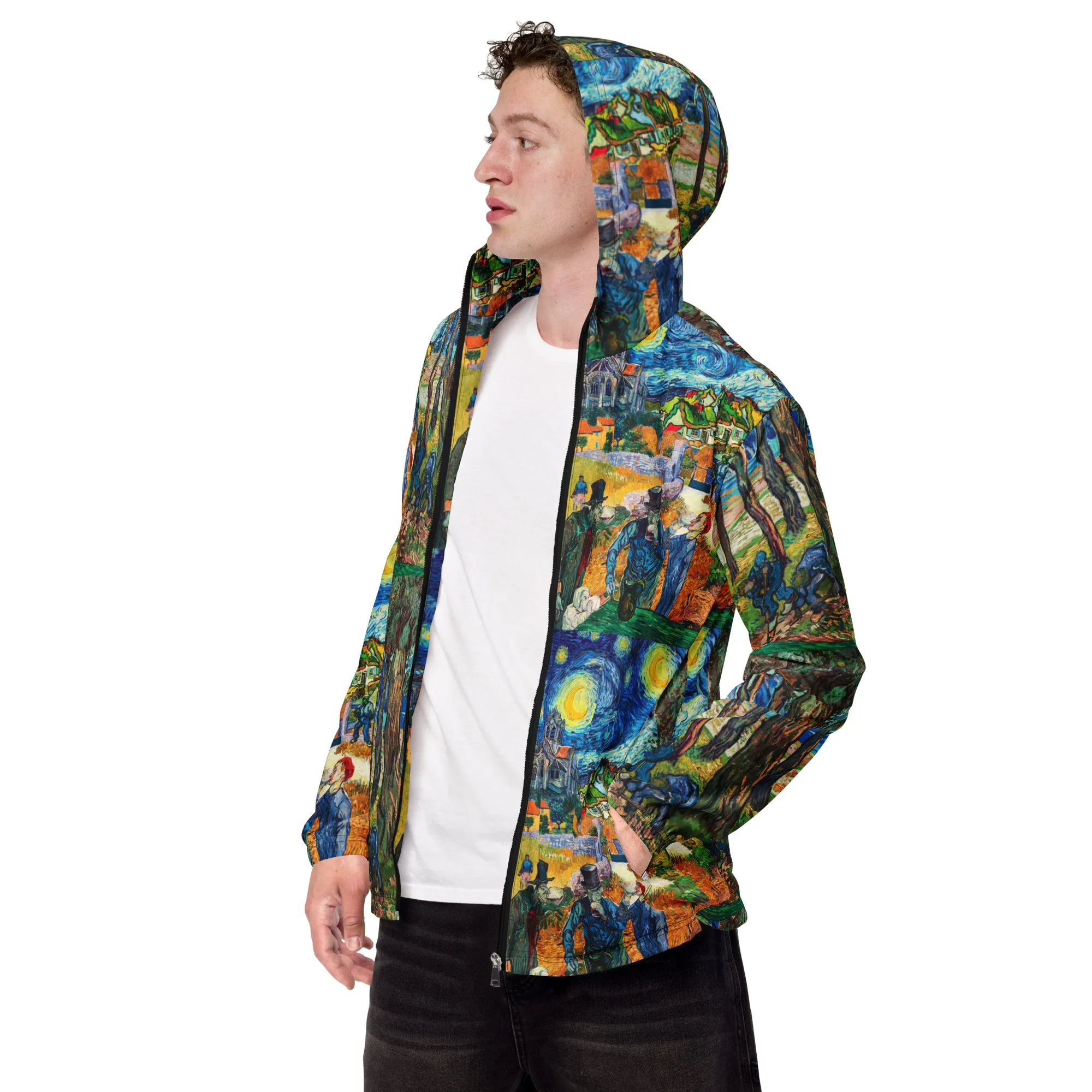 Van Gogh Collage Print Men’s windbreaker