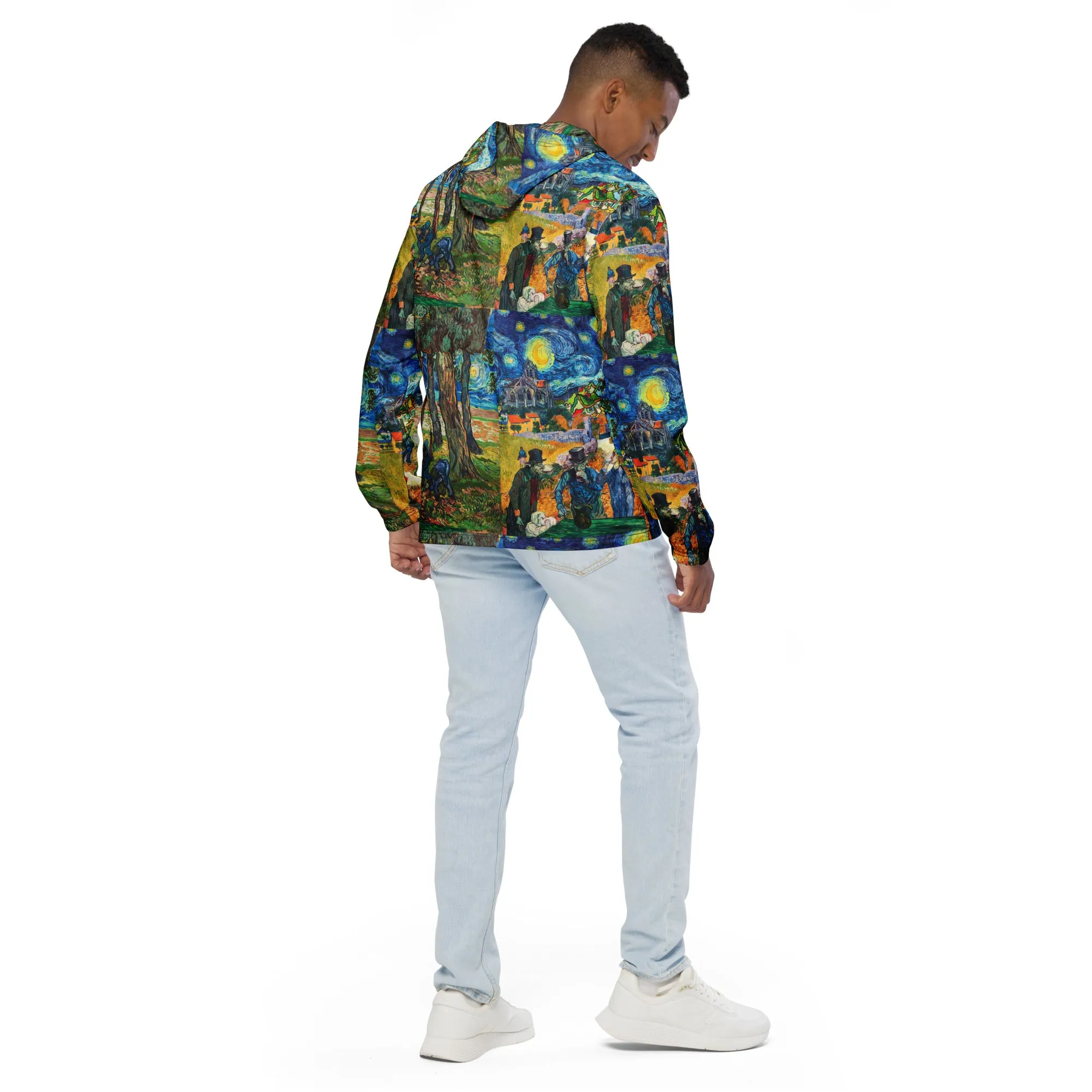 Van Gogh Collage Print Men’s windbreaker