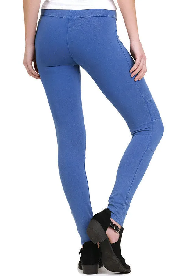 Washed Moto Jeggings, Blue