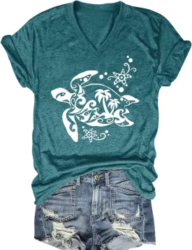 Women V Neck Sunflower Graphic Shirt Cute Dandelion Teen Girls Tee Tops Short Sleeve Cowgirls Casual T Shirts