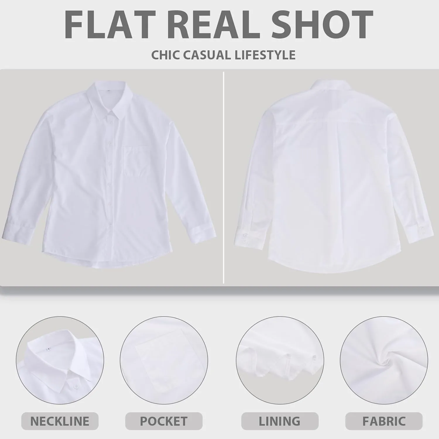 Womens Button Down Shirts Long Sleeve Wrinkle Free Work Office Button Up Dress Shirt with Pocket
