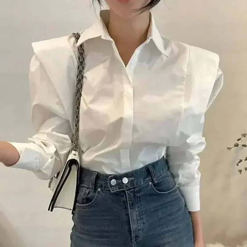 YUKIESUE Women's Long-Sleeve Loose Blouse